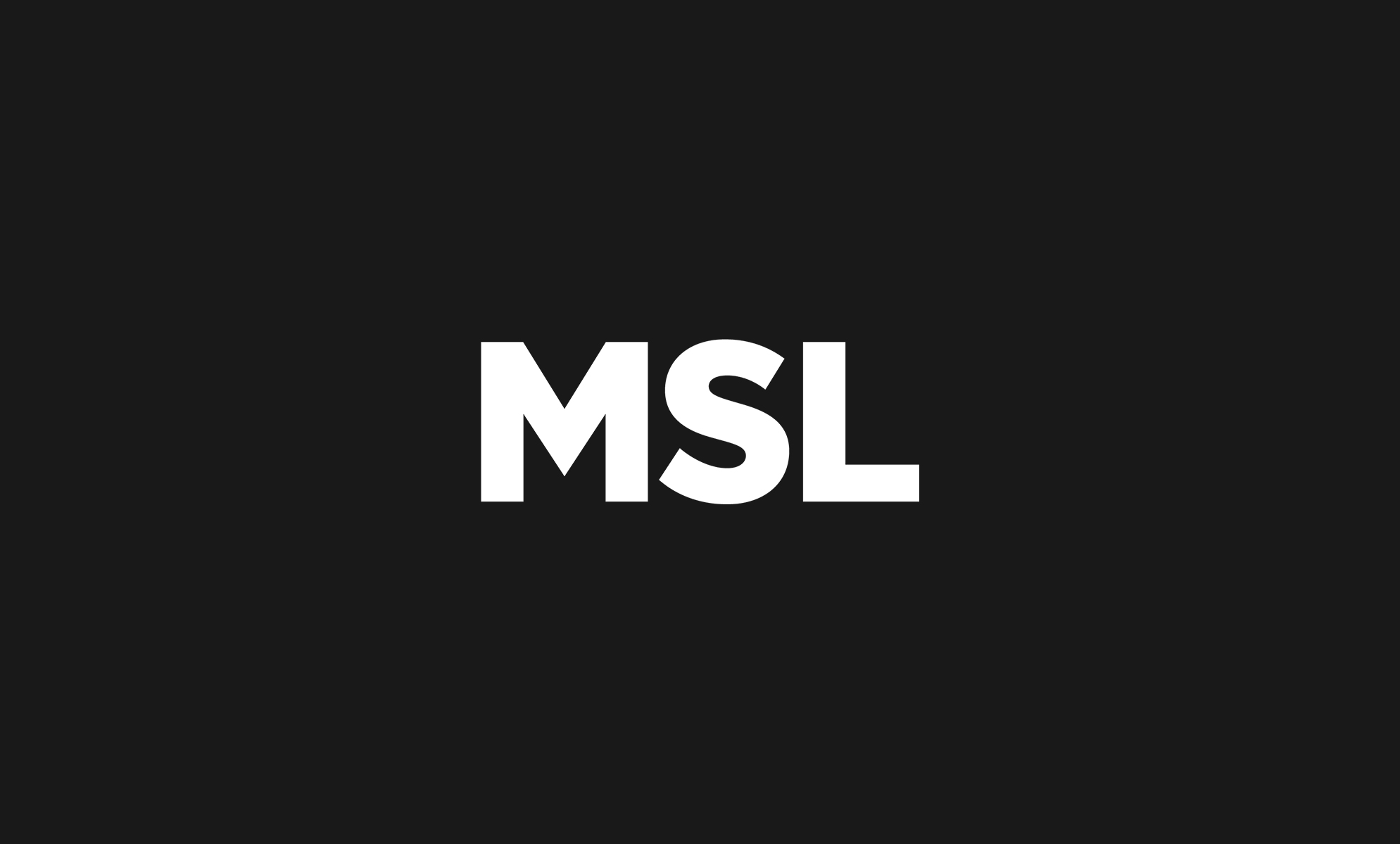 white msl logo on black background