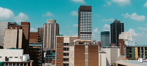 Johannesburg skyline, representing MSL's market presence in South Africa.